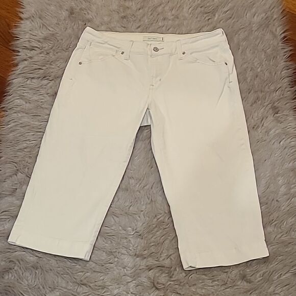 Levi's 545 womens cropped white jean capris size 12‎ - Picture 1 of 7